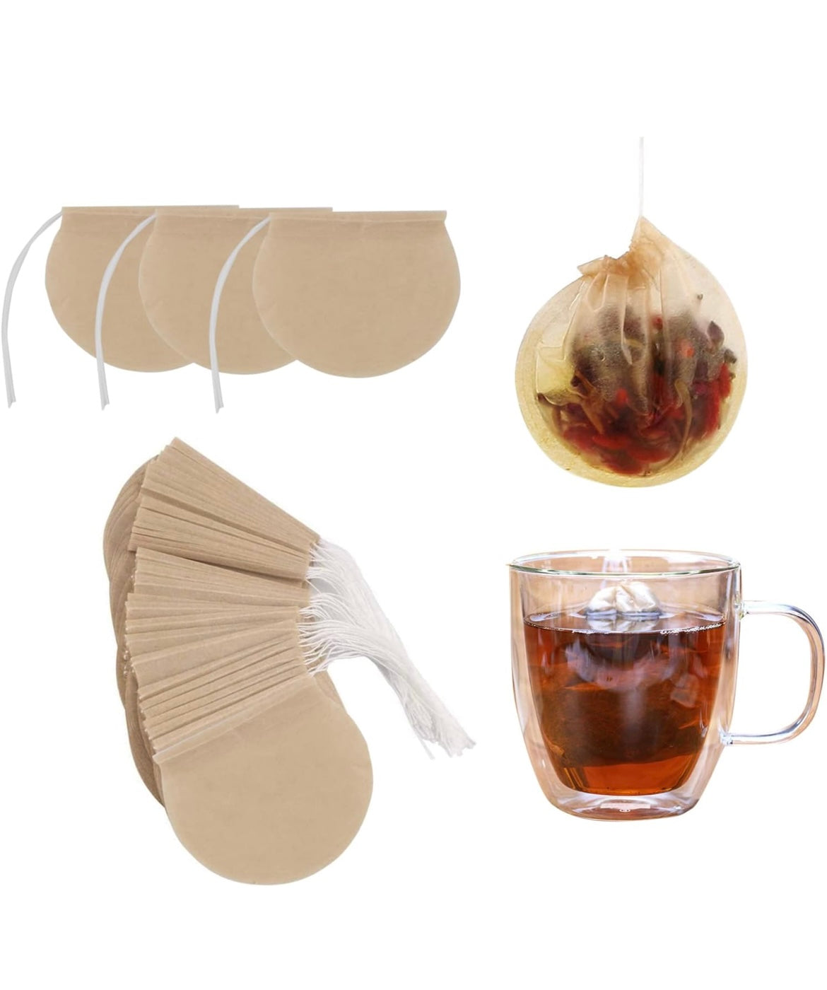 Unbleached tea bags
